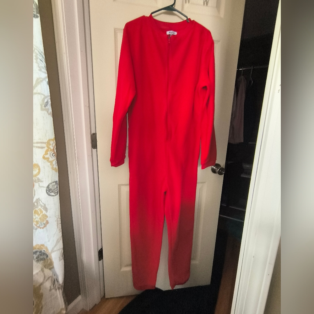 Men's (Women's) one piece pajamas. Red, Christmas, Onesie
